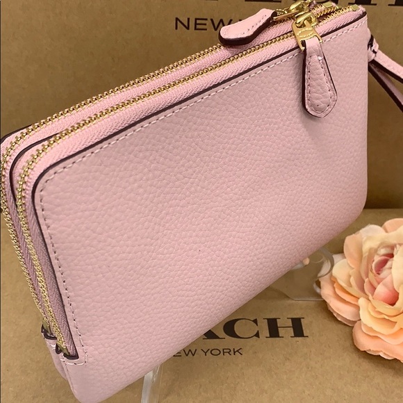 COACH Double Zip Wallet Im Gold/blossom - Picture 11 of 16